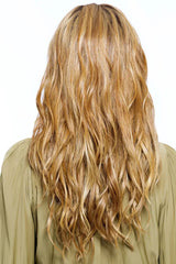 14-26-r10 red blonde with gold blonde highlights and light brown roots