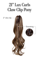 21″ Lux Curls Claw Clip Pony