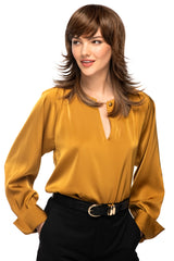 17-23-R8 Beige Blonde And Auburn Blended With Medium Brown Roots