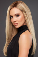 12FS8 Medium Natural Gold Blonde, Light Gold Blonde, Pale Natural Blonde Blend, Shaded with Dark Brown