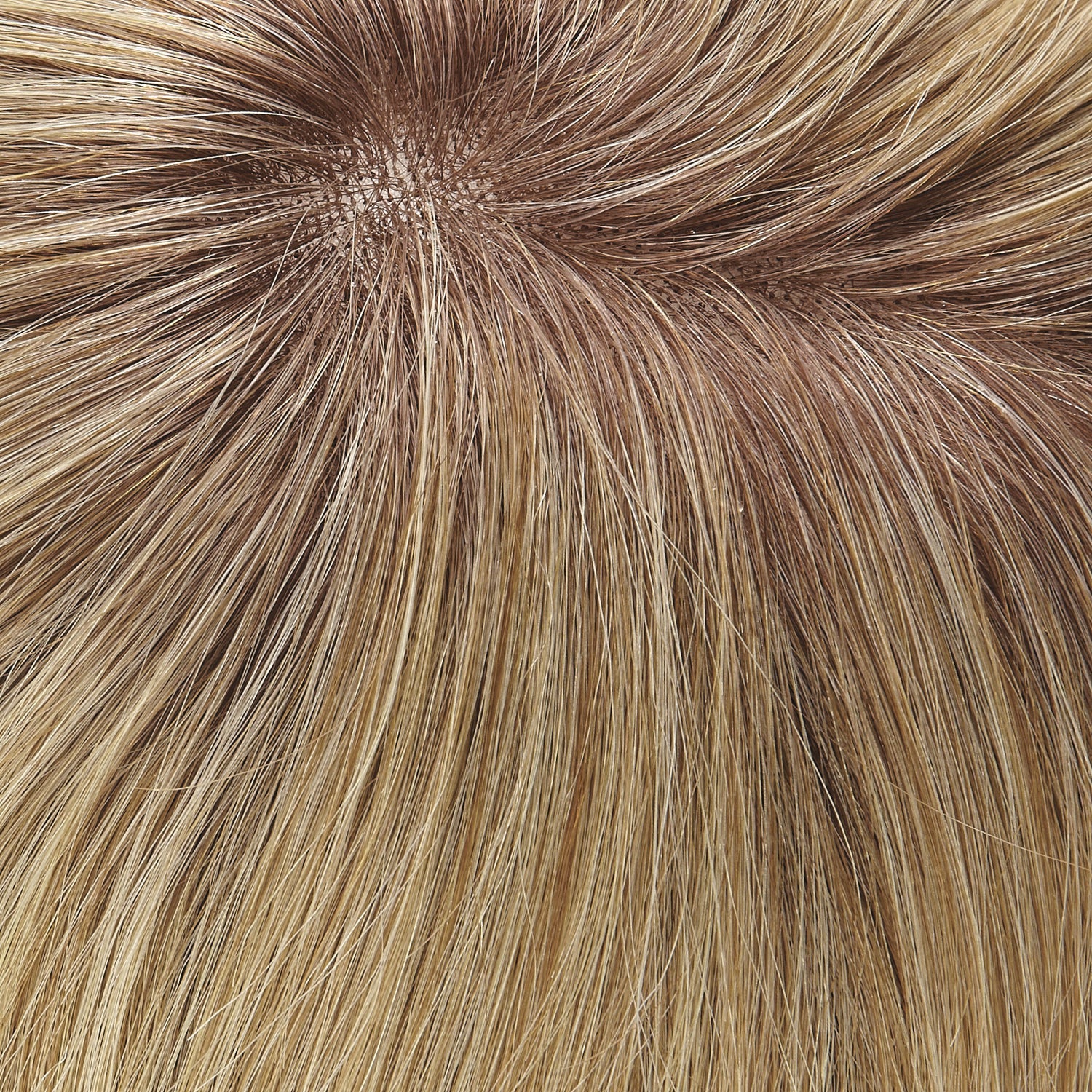 27T613S8 medium natural red golden blonde & pale natural gold blonde blend & tipped rooted medium brown