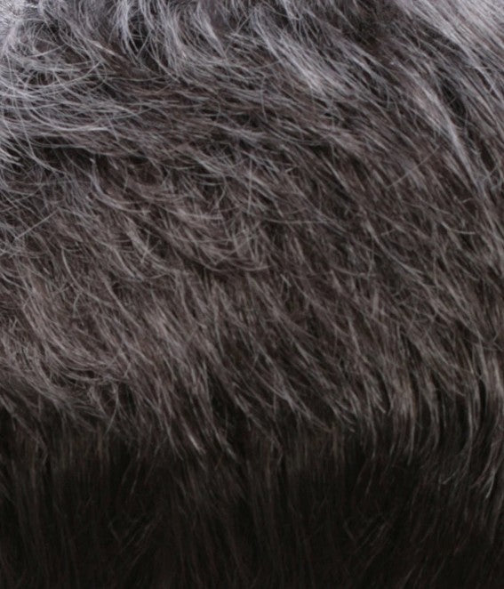 R344LF58 - Dark Brown and Off-Black Gray Lightening to Off-White Mix in Front