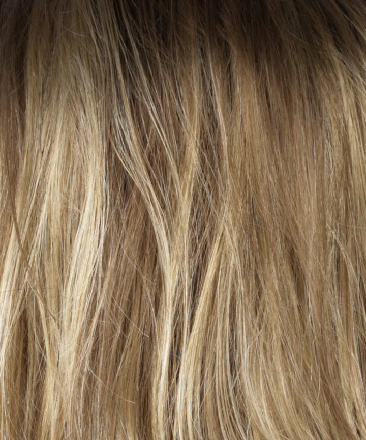 RH12/26RT4 Light Brown with Fine Golden Blonde Highlights and Dark Brown Roots