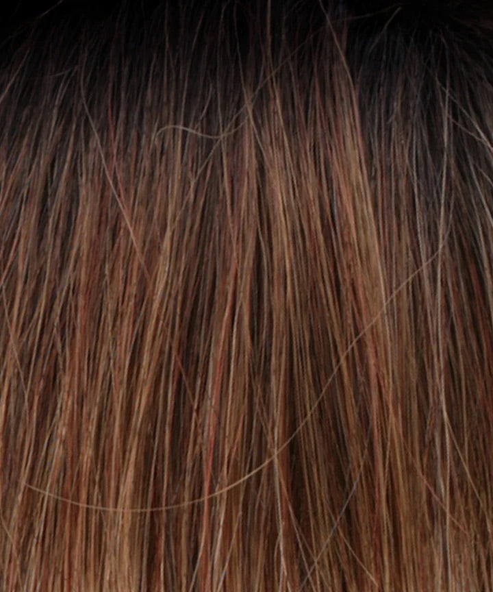 RT330RT4 Medium Auburn Tipped with Dark Auburn and Dark Brown Roots