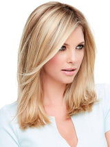 12FS8 Light Gold Brown, Light Natural Gold Blonde and Pale Natural Gold-Blonde Blend, Shaded with Medium Brown